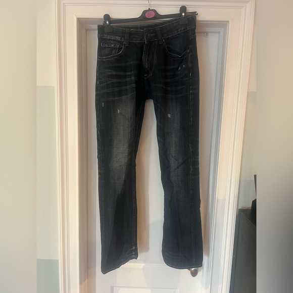 Black Straight Fit Jeans Classic Style - Picture 1 of 3